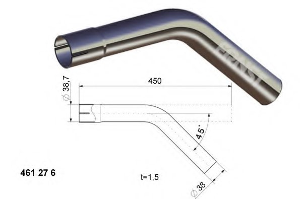 ERNST 461276 Exhaust Pipe, universal